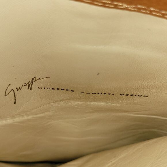 Giuseppe Zanotti Brown Leather Heeled Boots VINTAGE - Picture 13 of 14